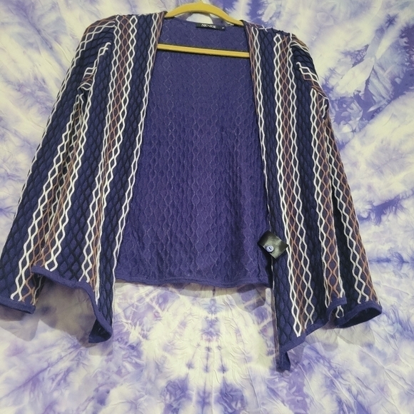 NIC+ZOE Women's Rare Raised Convertible Draped Linen Cardigan Sweater Size XL - Picture 3 of 9